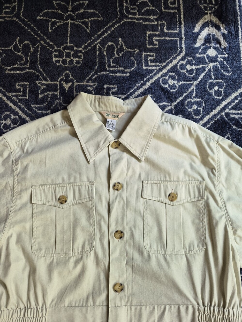 Vintage 1980s Haband Safari Jacket, RollUp Sleeves, Full Rear Side Pleats, MINT! - Picture 2 of 16